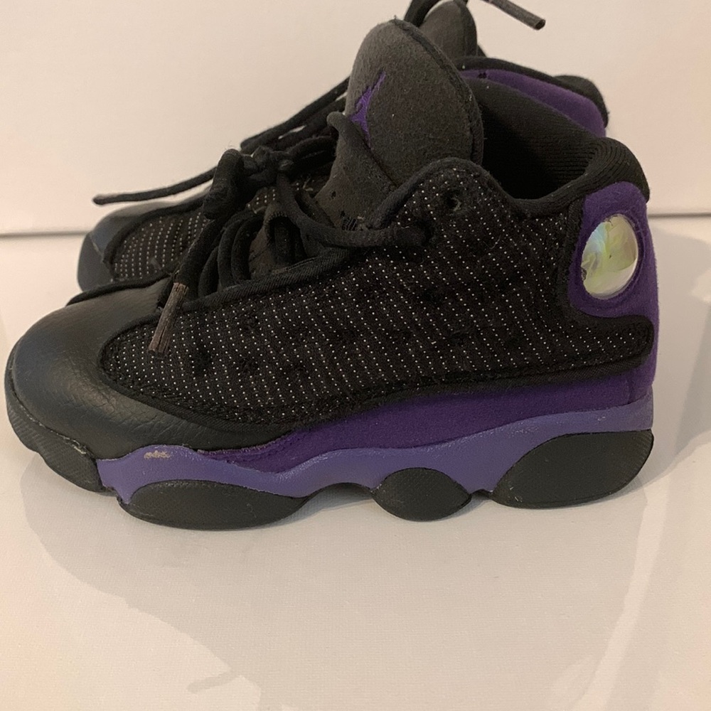 Kids Jordan 13 Retro “Black/CourtPurple/White